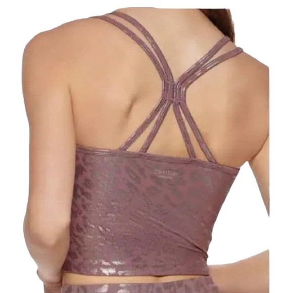 CK Performance Printed Strappy-Back Tank Top Med-Purple Printed - Picture 2 of 2